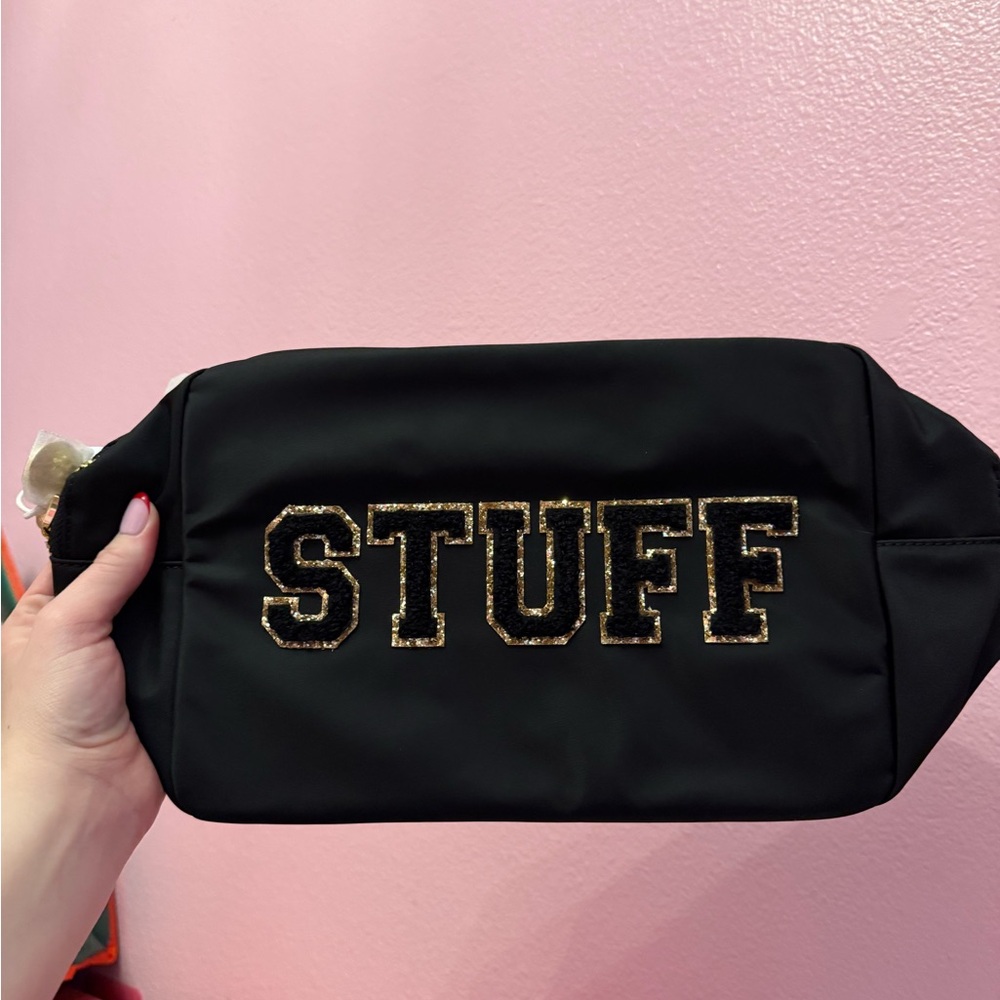 Large Black Nylon Pouch “Stuff” BRAND NEW SCL